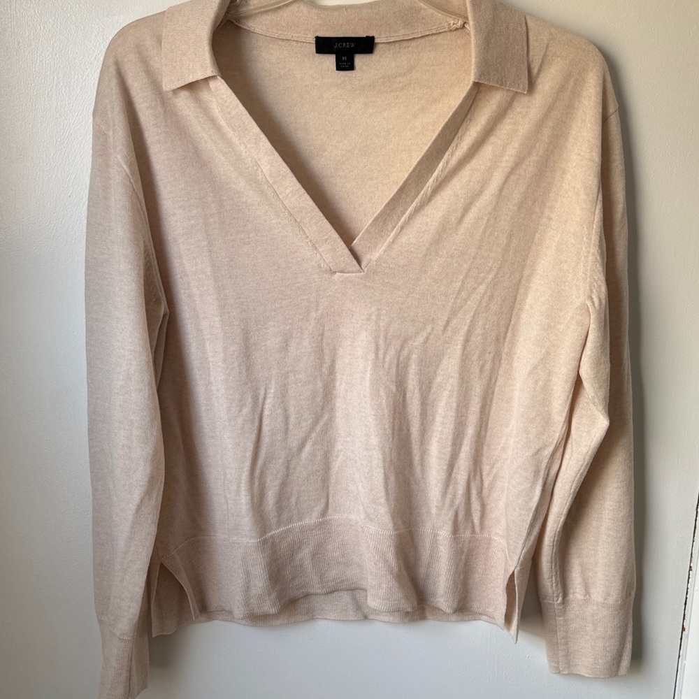 J.Crew 100% Merino Wool Knit V-Neck Top
